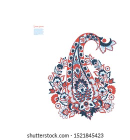 Paisley isolated pattern. Damask style Vintage illustration