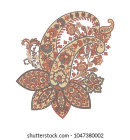Paisley isolated pattern. Damask vector illustration