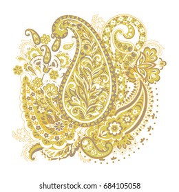 paisley isolated pattern. damask vector illustration
