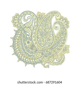 paisley isolated pattern. damask vector illustration