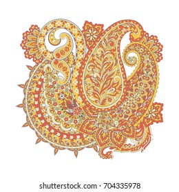 paisley isolated pattern. damask vector illustration