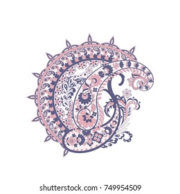 paisley isolated pattern. damask vector illustration