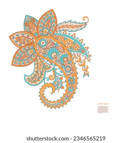 paisley isolated vector Damask ornament