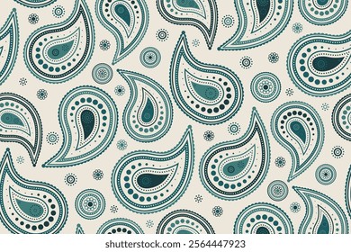 Paisley luxury on tissue abstract. Template boteh on simplicity leaf. Curtain ethnicity as east striped. Scrap ink of feminine stylish.