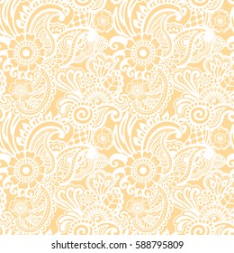 Paisley Mehndi Seamless Pattern. Boho Pattern. Vector Illustration