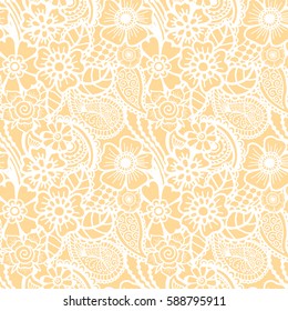 Paisley mehndi seamless pattern. Boho pattern. Vector illustration