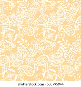 Paisley mehndi seamless pattern. Boho pattern. Vector illustration