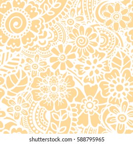 Paisley mehndi seamless pattern. Boho pattern. Vector illustration