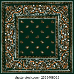Ilustração do motivo de Paisley com design de impressão de bandana