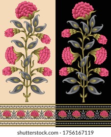 paisley mughal flower motif bunch design