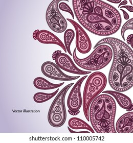 Paisley Oriental decor background. Vector illustration.