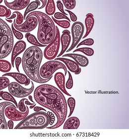 Paisley Oriental decor background. Vector illustration.