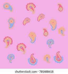 Paisley  oriental pattern . Hand drawn.