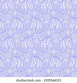 Paisley Oriental seamless pattern. Damask repeating background. Floral wallpaper. Decorative ornament for fabric, textile, wrapping paper. Indian traditional paisley pattern. Vector illustration.
