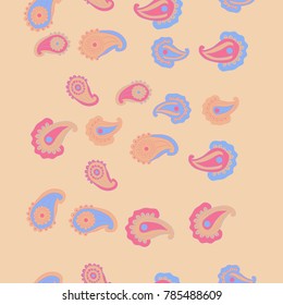 Paisley  oriental  seamless pattern . Hand drawn.
