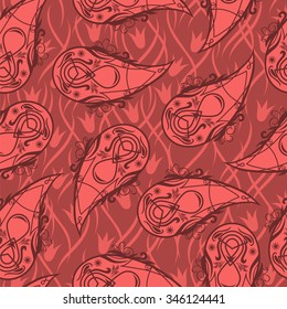 Paisley ornament. Abstract seamless pattern.