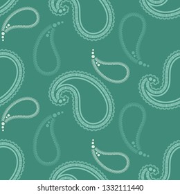 Paisley ornament. Buta. Ethnic boho seamless pattern. Folk motif. Can be used for wallpaper, textile, invitation card, wrapping, web page background.