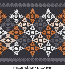 Paisley ornament. Ethnic boho seamless pattern. Ikat. Traditional ornament. Folk motif. Can be used for wallpaper, textile, invitation card, wrapping, web page background.