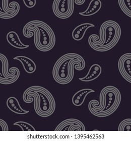 Paisley ornament. Polka dot. Ethnic boho seamless pattern. Ikat. Traditional ornament. Folk motif. Can be used for wallpaper, textile, invitation card, wrapping, web page background.