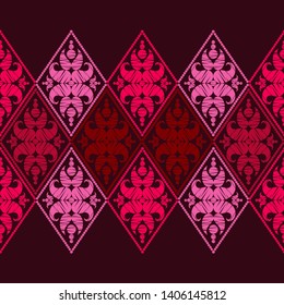 Paisley ornament. Polka dot. Ethnic boho seamless pattern. Ikat. Traditional ornament. Folk motif. Can be used for wallpaper, textile, invitation card, wrapping, web page background.