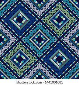 Paisley ornament. Polka dot. Ethnic boho seamless pattern. Traditional ornament. Folk motif. Can be used for wallpaper, textile, invitation card, wrapping, web page background.