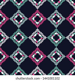 Paisley ornament. Polka dot. Ethnic boho seamless pattern. Traditional ornament. Folk motif. Can be used for wallpaper, textile, invitation card, wrapping, web page background.