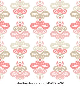 Paisley ornament. Polka dot. Ethnic boho seamless pattern. Ikat. Traditional ornament. Folk motif. Can be used for wallpaper, textile, invitation card, wrapping, web page background.