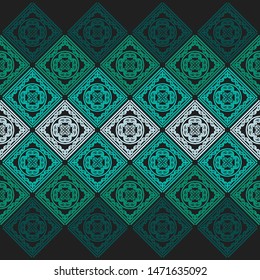Paisley ornament. Polka dot. Ethnic boho seamless pattern. Ikat. Traditional ornament. Folk motif. Can be used for wallpaper, textile, invitation card, wrapping, web page background.