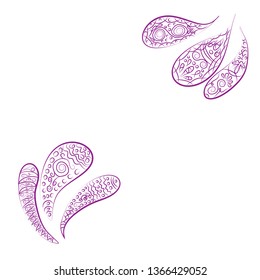 paisley ornament. Print turkish cucumber. Hand-drawn pattern for textiles