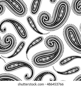 Paisley ornament ,  seamless pattern, vector image