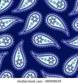Paisley ornament. Seamless pattern. Vector illustration.