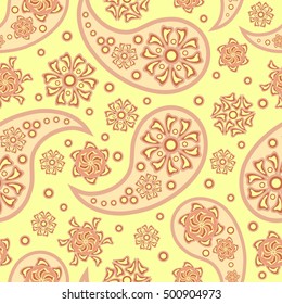 Paisley ornament. Seamless pattern. Vector illustration.
