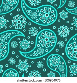 Paisley ornament. Seamless pattern. Vector illustration.