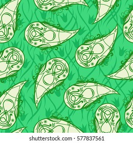 Paisley ornament. Seamless pattern. Vector illustration.