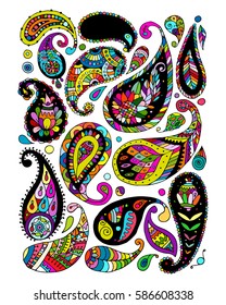Paisley ornament set, sketch for your design