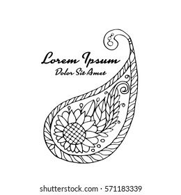 Paisley ornament, sketch for your design