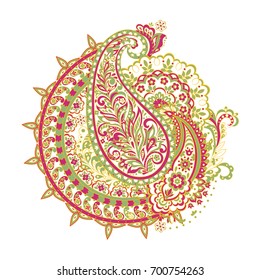 Paisley Ornamental motifs of the Indian fabric patterns