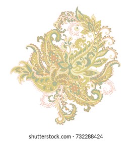 Paisley Ornamental motifs of the Indian fabric patterns