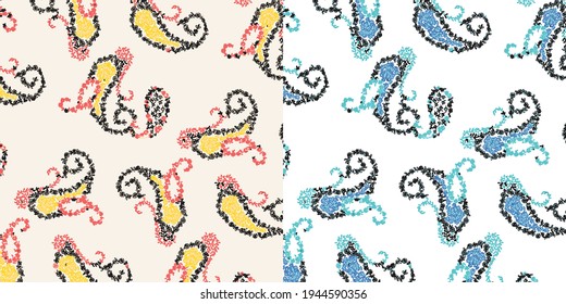 Paisley Ornamental pattern. Vector fabric background
