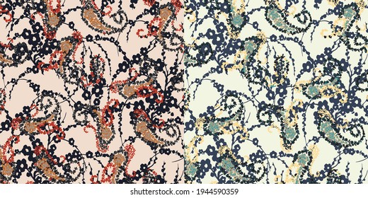 Paisley Ornamental pattern. Vector fabric background