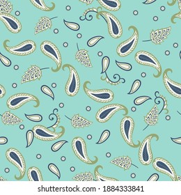 Paisley Ornamental seamless pattern. kalamkari vector fabric background