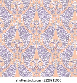 Paisley Ornamental seamless pattern. kalamkari vector fabric background