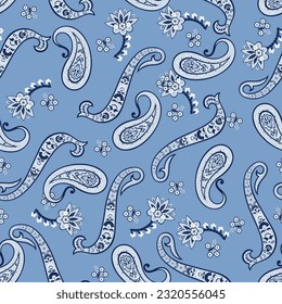 Paisley Ornamental seamless pattern. kalamkari vector fabric background