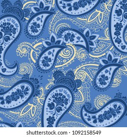 Paisley Ornamental seamless pattern. Vector fabric background