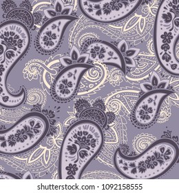 Paisley Ornamental seamless pattern. Vector fabric background