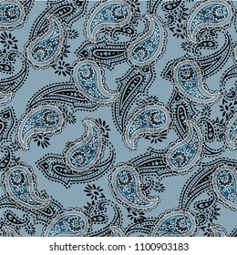 Paisley Ornamental seamless pattern. Vector fabric background