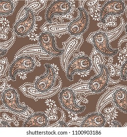 Paisley Ornamental seamless pattern. Vector fabric background