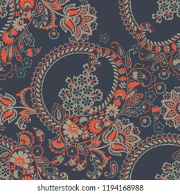 Paisley Ornamental seamless vector  pattern.
