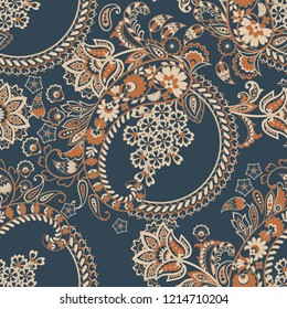 Paisley Ornamental seamless vector  pattern.