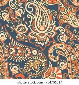 Paisley Ornate damask background. Vector vintage pattern